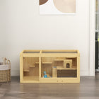 PawHut Large Wooden Hamster Cage with Pull-out Tray, Seesaws & Ladder-Removable tray for easy cleaning