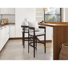 Manhattan Comfort - Ritz tabouret de bar moderne du milieu du siècle de 22" en similicuir ivoire et noyer foncé, lot de 2-Fabriqué en bois de hêtre avec une riche finition en noyer