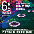 Bell+Howell - Disques lumineux décoratifs LED solaires d'extérieur en mosaïque - Rose éclatant - Paquet de 4-Rapide et facile à installer - assemblage et fixation - fixez les piquets inclus pour une meilleure stabilité le piquet 4 coins limite le déplacement lors de la tonte ou des jeux