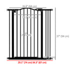 PawHut 29"-34" Pet Gate with Door Pressure Fit Dog Gate for Stairs - Black-Adjustable width between 29.1" (74 cm) and 34.3" (87 cm), fits different doorways and frames
