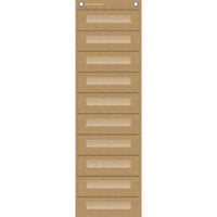 Teacher Created Resources File Storage 10 Pocket Chart - 14" x 58" - Burlap Design-Perfect for organizing student files, file-folder games, forms, and other paperwork.