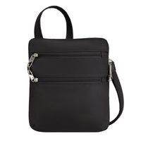 Travelon Anti-Theft Classic Slim Double Zip Crossbody - 9" W x 10.25" H x 1" D - Black-Advanced 5-Point Anti-Theft protection system