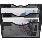 ShoppingAll - Support mural à compartiments en treillis métallique – 3 sections pour classement de documents-Construction durable et élégante : fabriqué en métal maillé robuste avec une finition enduite de poudre pour une durabilité accrue et un style moderne