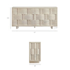 Modway Foundry Woven Design Buffet Storage Cabinet - 71" - White Wash-2-Door Storage Cabinet with Adjustable Shelves