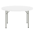 Flash Furniture 48" Round Granite Plastic Folding Table - White-Waterproof, Impact and Stain Resistant Top