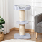 PawHut 36" Cat Tree with Sisal Mat Scratching Post and Cushion Bed - Light Blue-Colour: Light Blue 