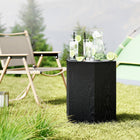 HOMCOM Concrete Finish Side Table - Black-Features four adjustable foot pads for balance on any surface