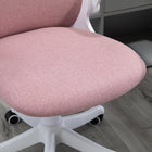 Vinsetto Breathable Rocker Office Chair with Liftable Armrests - Pink-Material: Sponge, PVC, Nylon, Linen (100% polyester)