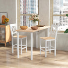 HOMCOM Counter Height Bar Stools with Cross Back and Footrest - Natural - 2 Pack-Special cross back to help keep your back supported
