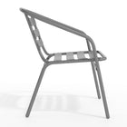 Chaise de restaurant empilable en métal à lattes en aluminium, argenté (TLH-017C-GG)-5