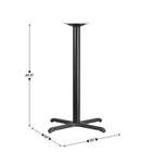 Flash Furniture – Base de table de restaurant en X de 30 x 30 po avec colonne à hauteur de bar de 3 po de diamètre, fonte, noir-Configuration de la base en X