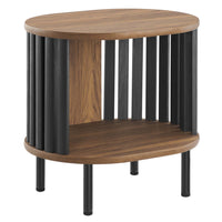Modway Fortitude Side Table - Walnut Black-Open Center Storage