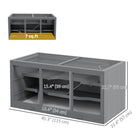 PawHut Wooden Hamster Cage Rat Cage with Slide & Tray - Grey-Strong construction with wooden and fir