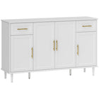 HOMCOM - Buffet 55,1 po L avec portes à fermeture en douceur - blanc-Plateau large de 55,1 po (140 cm), idéal pour exposer des objets de décoration ou préparer le café 