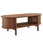 Modway Cadence Coffee Table - Walnut-Oval Coffee Table