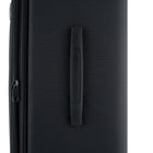 Bugatti 3-Piece Softside Luggage Set - Black-Dimensions (without wheels) - Carry-on: 19" H x 14" W x 8.25" D, Medium: 23.25" H x 17" W x 10.75" + 2" D, Large: 27.5" H x 18.5" W x 11.75" + 2" D