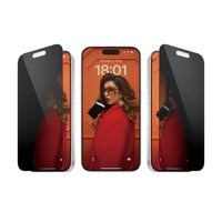 PanzerGlass Privacy Screen Protector for iPhone 15 Pro - Black-A case-friendly screen protector made of flat tempered glass