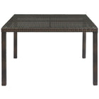 Modway - Conduit 47 po Terrasse extérieure Rotin en osier Table à manger, Brun-Plateau de table en verre trempé