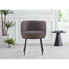 Manhattan Comfort - Chaise de salle à manger moderne Kaya 58 cm en velours gris-Cadre en bois d’orme de haute qualité et métal pour une durabilité accrue