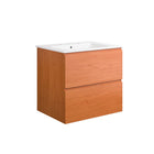 Modway Scenic 24" Wall-Mount Bathroom Vanity - Cherry/White-Wall-Mount Bathroom Vanity Cabinet