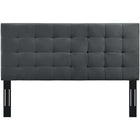 Modway Paisley Tufted Upholstered Performance Velvet Full/Queen Headboard - Grey-Soft Performance Velvet Upholstery