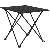 Outsunny 22" Folding Camping Table for Camping, Picnic, Hiking, BBQ, Fishing - Black-The metal frame ensures lasting durability and support