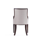 Manhattan Comfort Grand 22.5" Traditional Faux Leather Upholstered Dining Armchair - Light Grey-Option to Purchase with Matching Dining Chairs