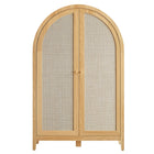 Modway Calista 63" Arched Storage Cabinet With Folding Desk - Oak-Adjustable Levelers