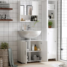 Kleankin Wall Mount Bathroom Mirror Cabinet - White-Adjustable shelf, meet various storage requirements