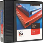 Staples Heavy-Duty View Binder with D-Rings - 4" - Black-Gap Free ring design prevents gapping and misalignment of rings
