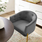 Modway Savour Tufted Performance Velvet Accent Chair - Grey-Gold Stainless Steel Legs