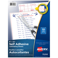 Avery Self-Laminating Sheets, 9" x 12", 10 Pack (75293)-Includes 10 self-adhesive laminating sheets