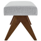 Modway Lyra 47" Fabric Upholstered Bench - Light Grey-Versatile Design
