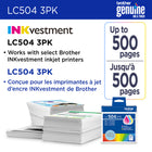 Brother Genuine LC504 3-Piece Ink Cartridge Set - Standard Yield - Cyan - Magenta - Yellow-Brother Genuine LC5043PKS Standard Yield Ink Cartridges deliver consistent, reliable performance