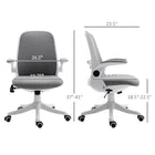 Vinsetto - Chaise de bureau en tissu avec accoudoirs relevables et siège pivotant - gris-Fonction bascule pour faire une pause