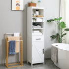 Kleankin Freestanding Bathroom Cabinet with 3-Tier Shelf, Cupboard & Drawer - White-Adjustable shelf to meet your different storage needs  