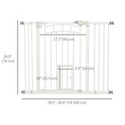 PawHut Pressure-Mounted Dog Gate Auto-Close for 29"-39.4" Wide - White-Swings both ways or a specific way, user can set swing direction