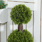 HOMCOM - Plantes décoratives artificielles de buis en pots 45,3 po - vert - lot de 2-Couleur : Vert 