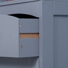HOMCOM Tall Bathroom Linen Tower Cabinet with Shelves and Drawer - Grey-Elevated feet will protect it from moisture and maintain ventilation