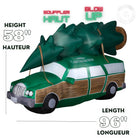 GEMMY Airblown Inflatable Christmas National Lampoon's Christmas Vacation Station Wagon with Tree and LEDs - 58" x 96"-Deflates for easy storage