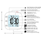 Marathon Compact Alarm Clock with Temperature and Date - Blue (CL030058BL)-Multiple display modes; 12 or 24 Hour Display Formats with Indoor Temperature Display in Celsius or Fahrenheit