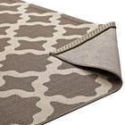Modway Cerelia Moroccan Trellis Indoor/Outdoor Area Rug - 5 ft W x 8 ft L - Light/Dark Beige-High Density / Machine-Woven