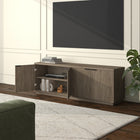 Hudson&Canal Mansfield TV Stand for TV's up to 78" - Antiqued Grey Oak-Product Dimensions: 15.5" L x 70" W x 24" H