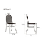 Manhattan Comfort Paragon 17.52" Industry Chic Dining Chair - Black and Grey - Set of 4-Frame Made of American Solid Ash Wood Featuring Natural Grain Textures
