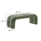 Modway Dax 50.5" Chenille Upholstered Accent Bench - Basil-Chenille Upholstery