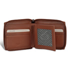 Champs - Portefeuille zippé en cuir Onyx - Marron-Doublure RFID