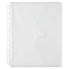 JAM Paper - Cartable à enveloppes en plastique avec crochet et boucle, 3 trous, 9,5 x 1,25 x 11,5 po, transpar., 12/p (218VB1CL)-Enveloppe de reliure plastique perforée à 3 trous