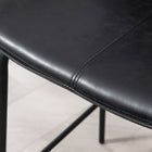 HOMCOM - Tabourets de bar rembourrés en microfibre - noir - paquet de 2-Pieds en acier stables et solides 
