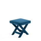 Manhattan Comfort - Manhattan Comfort abigail banc ottoman tapissé en velours bleu style milieu du siècle de 20,47 po-Mesure de la hauteur des jambes : 16,33 po