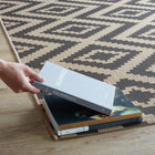 Modway Jagged Geometric Diamond Trellis Indoor/Outdoor Area Rug - 8 ft W x 10 ft L - Grey/Beige-100% Soft Polypropylene